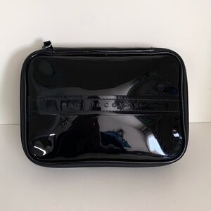 Sheer cover black patent vanity case